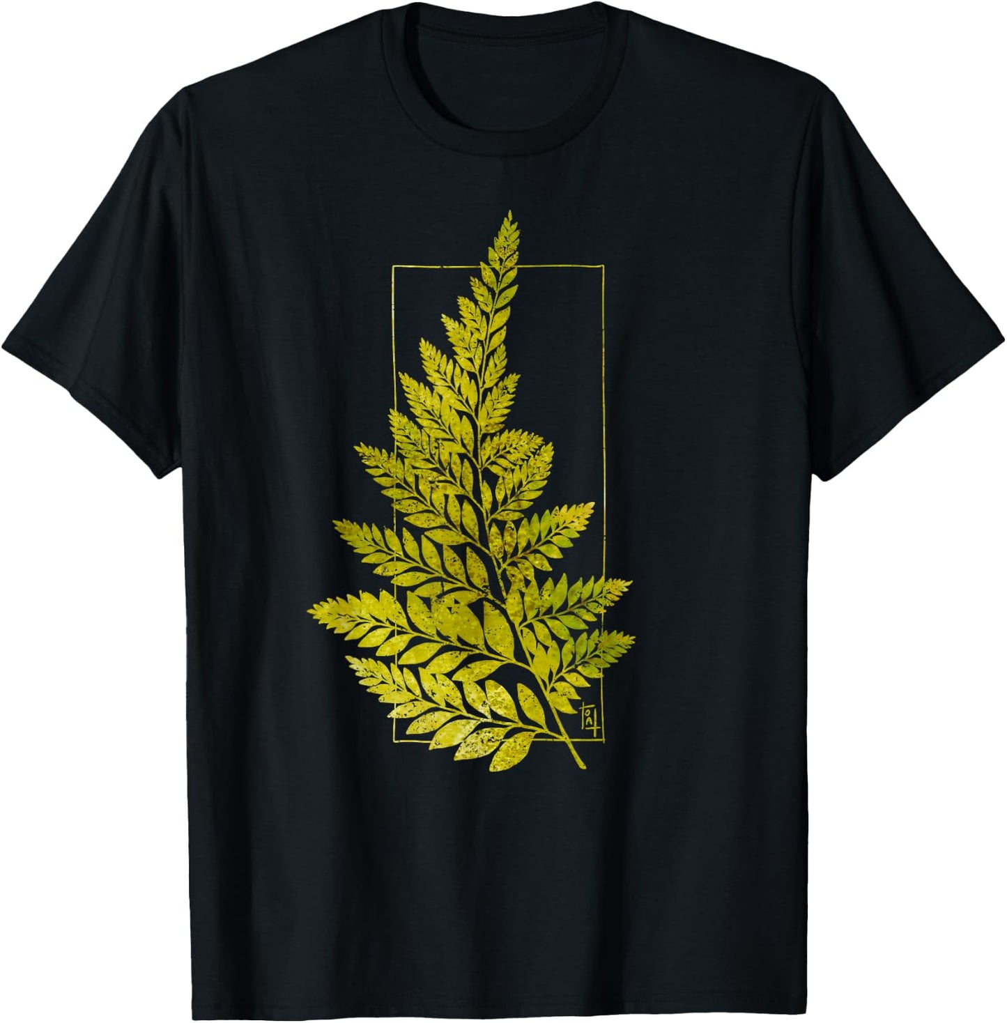 Fern Blockprint II T-Shirt - T-Shirt | Black