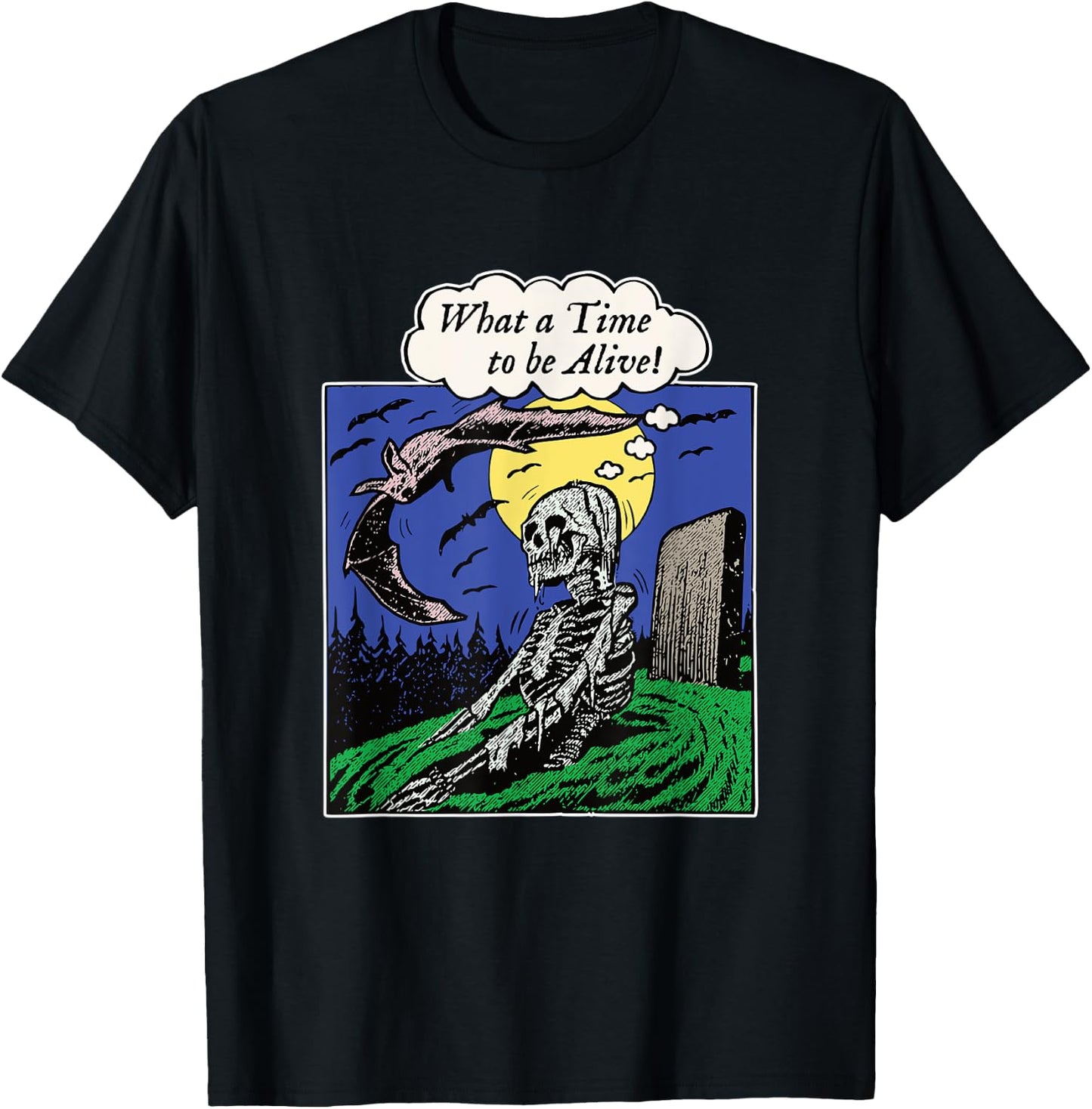 Funny Zombie Rising from Dead Vintage Horror Halloween T-Shirt - T-Shirt | Black