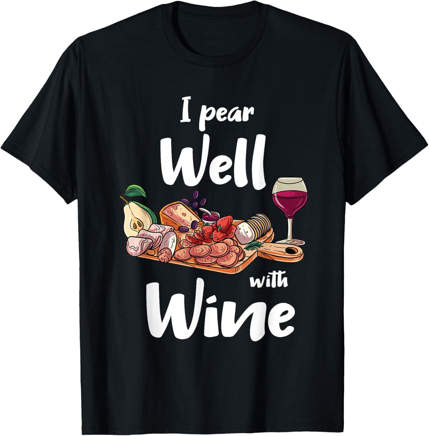 Ich schneide gut mit Wein ab - funny sausages T-Shirt - T-Shirt | Black