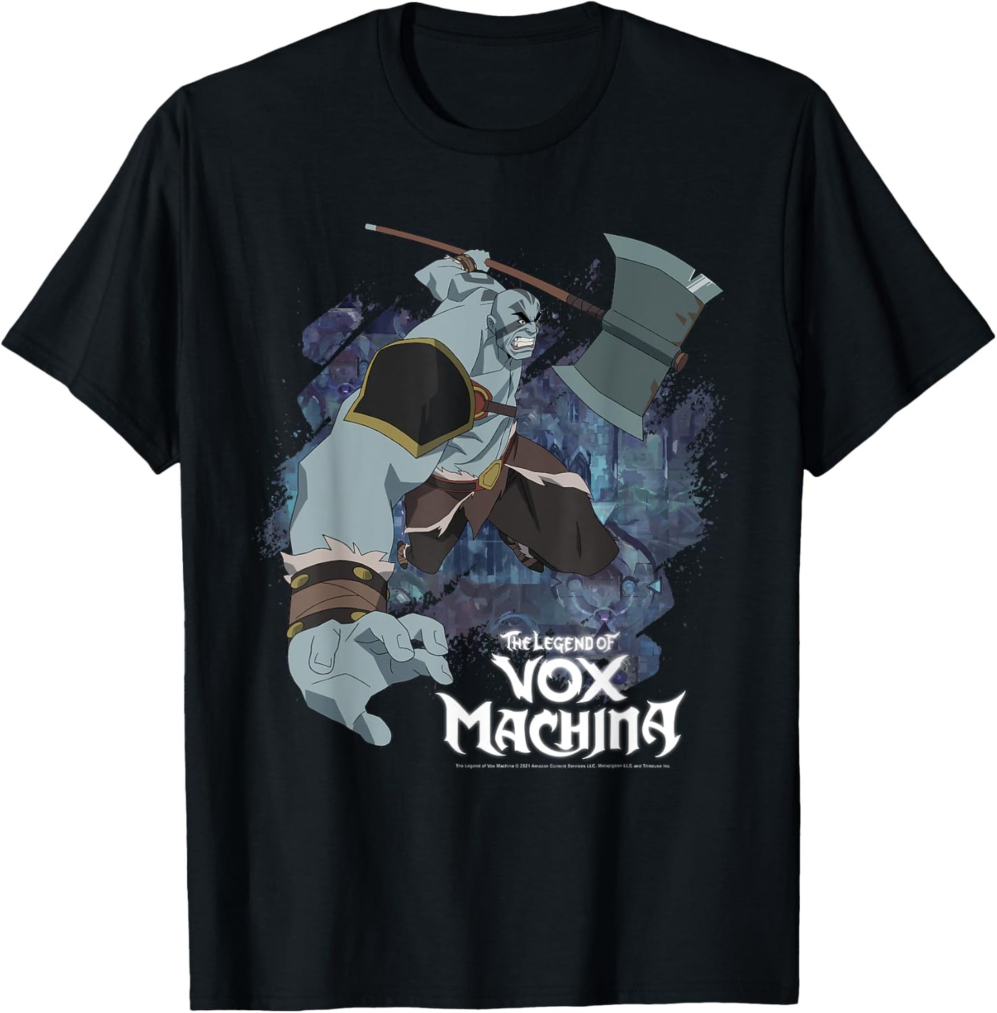 The Legend of Vox Machina Grog Strongjaw with Axe T-Shirt - T-Shirt | Black
