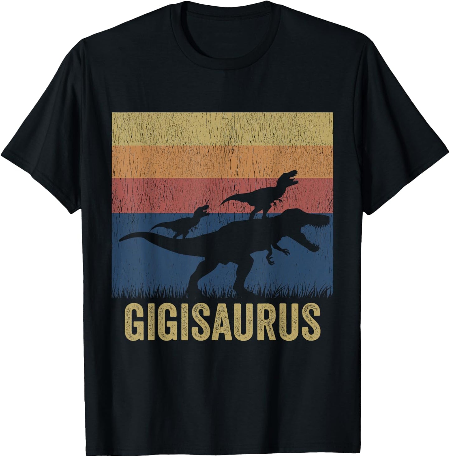 Gigisaurus T Rex Dinosaur Gigi Saurus Matching Dinosaur T-Shirt - T-Shirt | Black