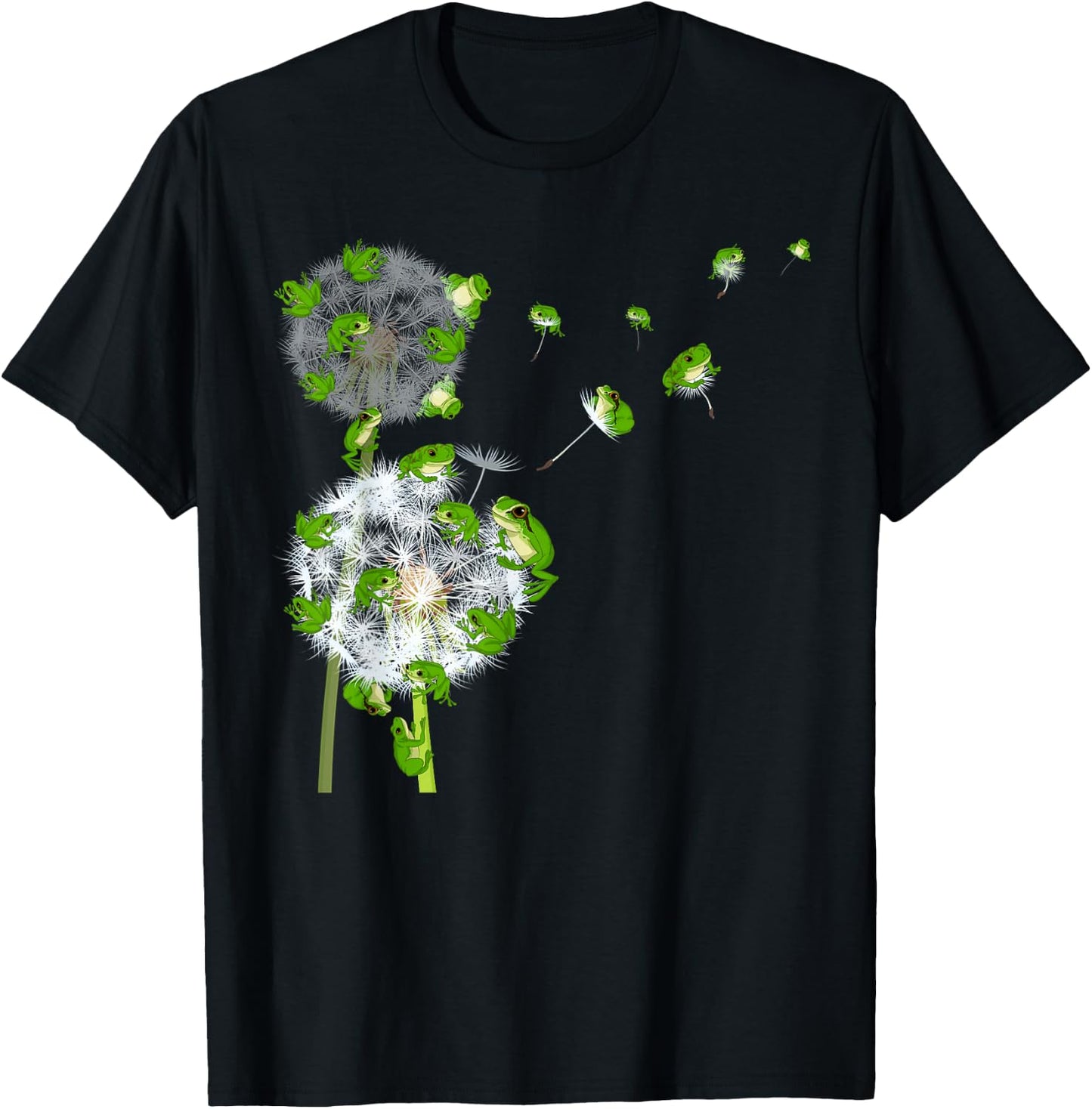 Rainforest Animal Lover Dandelion Amphibian Toad Flower Frog T-Shirt - T-Shirt | Black
