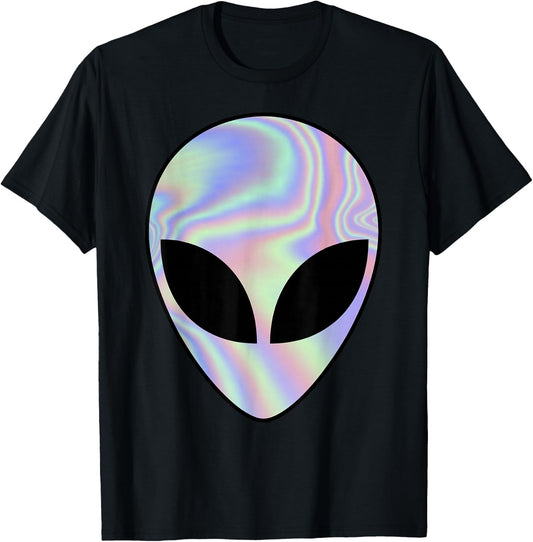 Alien Head Colorful Alien Rave Believe UFO T-Shirt - T-Shirt | Black