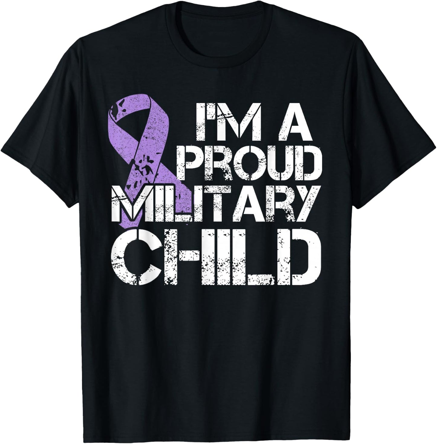 Military Child Month Purple Up Proud Military Child T-Shirt - T-Shirt | Black