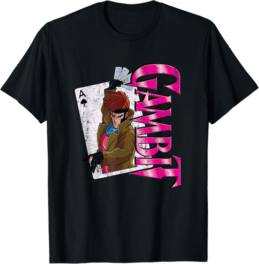 Marvel X-Men Gambit Card Retro T-Shirt - T-Shirt | Black