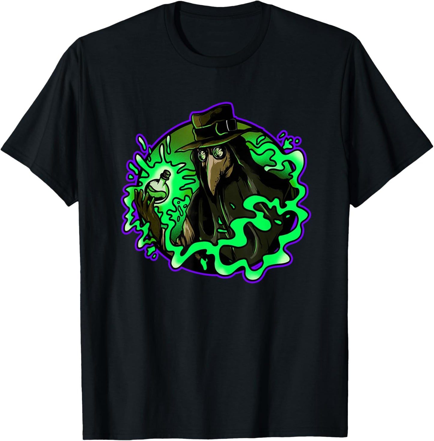 Plague Doctor Poison Medieval Gothic Raven Steampunk Grunge T-Shirt - T-Shirt | Black