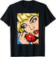 Suspicious Women Pop Art Comic Book Popular Culture Artist T-Shirt - T-Shirt | Black