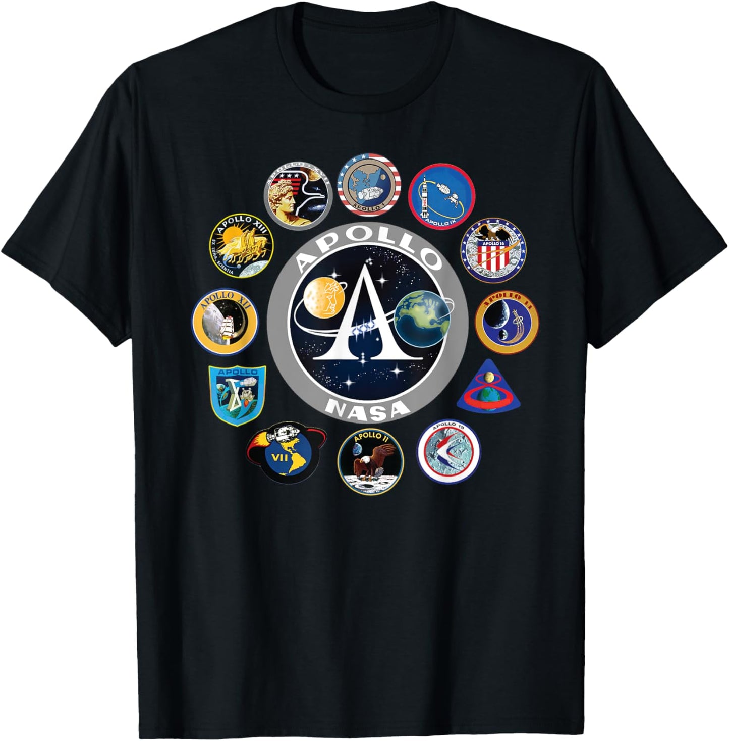 NASA Apollo Program Astronaut Patches T-Shirt - T-Shirt | Black