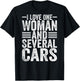 I Love One Woman and Several Cars Mechanic Car (On Back) T-Shirt - T-Shirt | Black