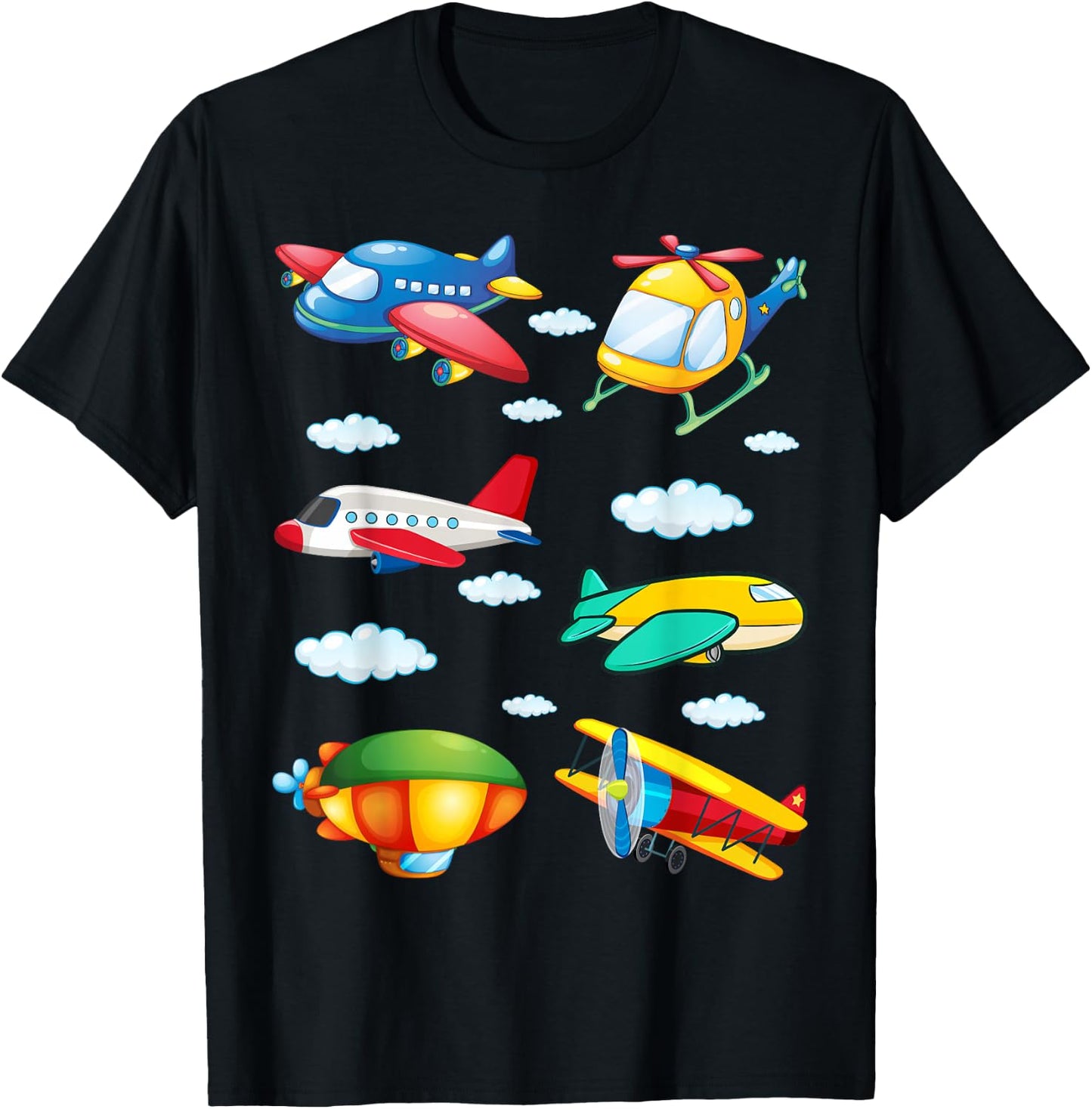 Types of Airplanes Boys Planes Future Pilot T-Shirt - T-Shirt | Black