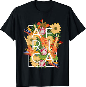 Flowers of Africa Word Art - African Pride T-Shirt - T-Shirt | Black