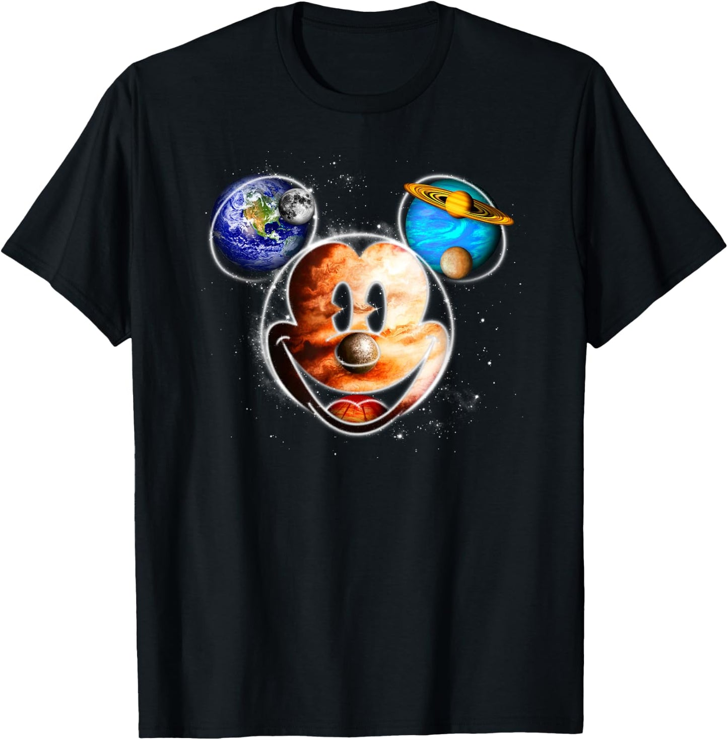 Mickey Mouse - Space Silhouette Head T-Shirt - T-Shirt | Black