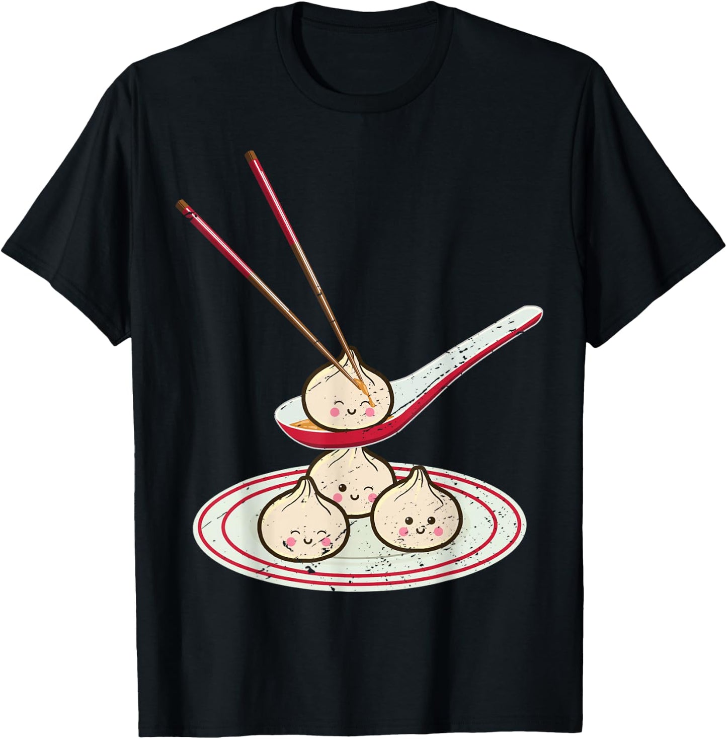 Distressed Soup Dumpling Xiaolongbao chefs T-Shirt - T-Shirt | Black
