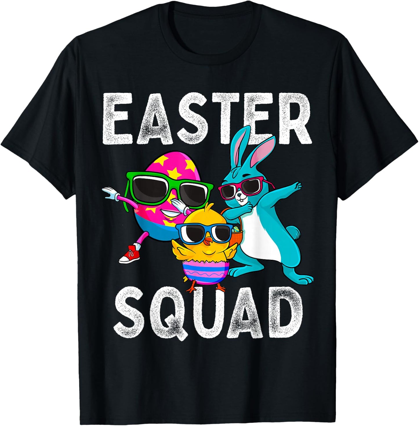 Easter Squad Dabbing Bunny Chick Egg Hunting Matching Family T-Shirt - T-Shirt | Black