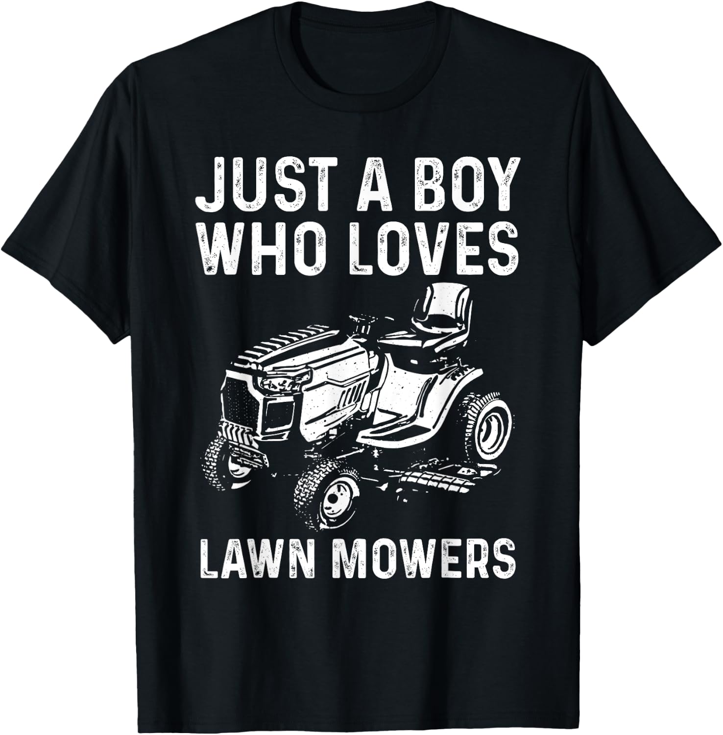 Funny Lawn Mower For Boys Kids Gardening Landscaping Tractor T-Shirt - T-Shirt | Black