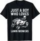 Funny Lawn Mower For Boys Kids Gardening Landscaping Tractor T-Shirt - T-Shirt | Black