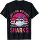 Just a Girl Who Loves Sharks Vintage Retro Gift T-Shirt - T-Shirt | Black