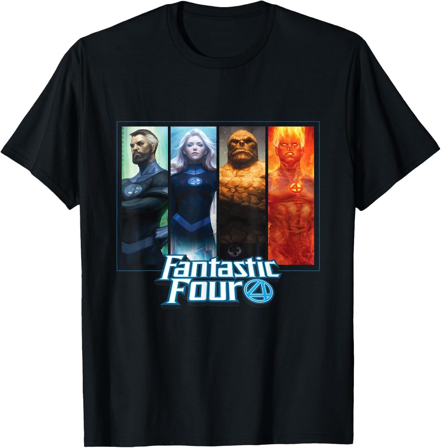 Marvel Fantastic Four Family Character Grid T-Shirt - T-Shirt | Black