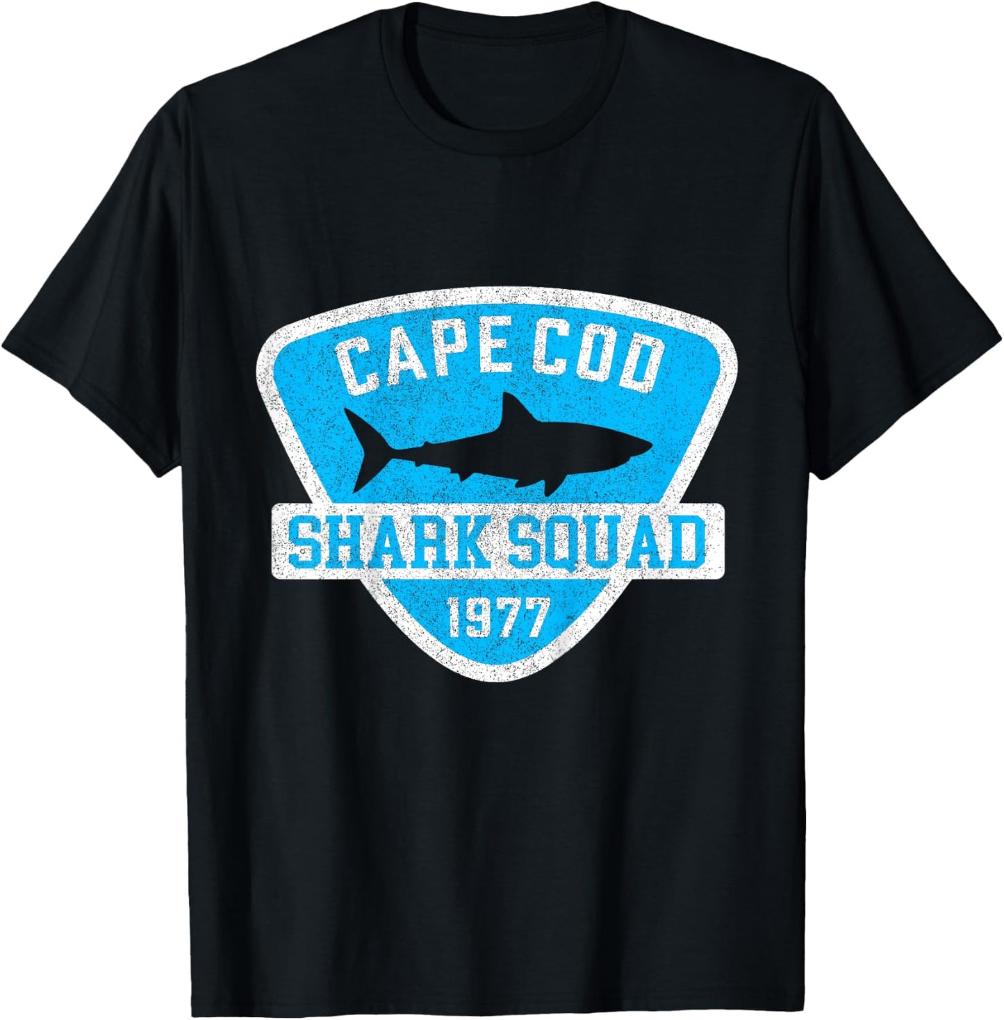 Vintage Cape Cod Massachusetts Shark Squad Vacation Souvenir T-Shirt - T-Shirt | Black
