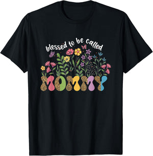 Blessed to Be Called Mommy Floral Wildflower Mothers Day T-Shirt - T-Shirt | Black