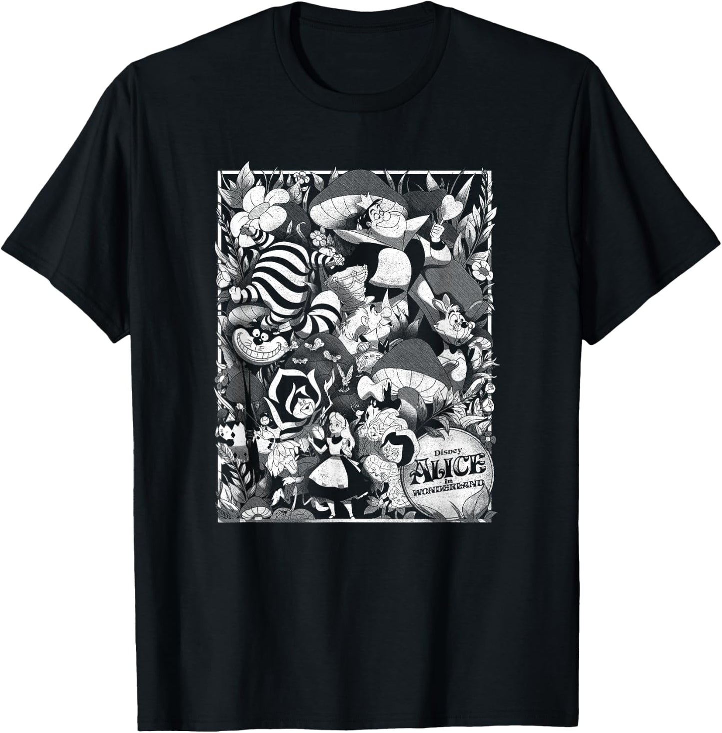 Disney Alice In Wonderland Group Collage Poster T-Shirt - T-Shirt | Black