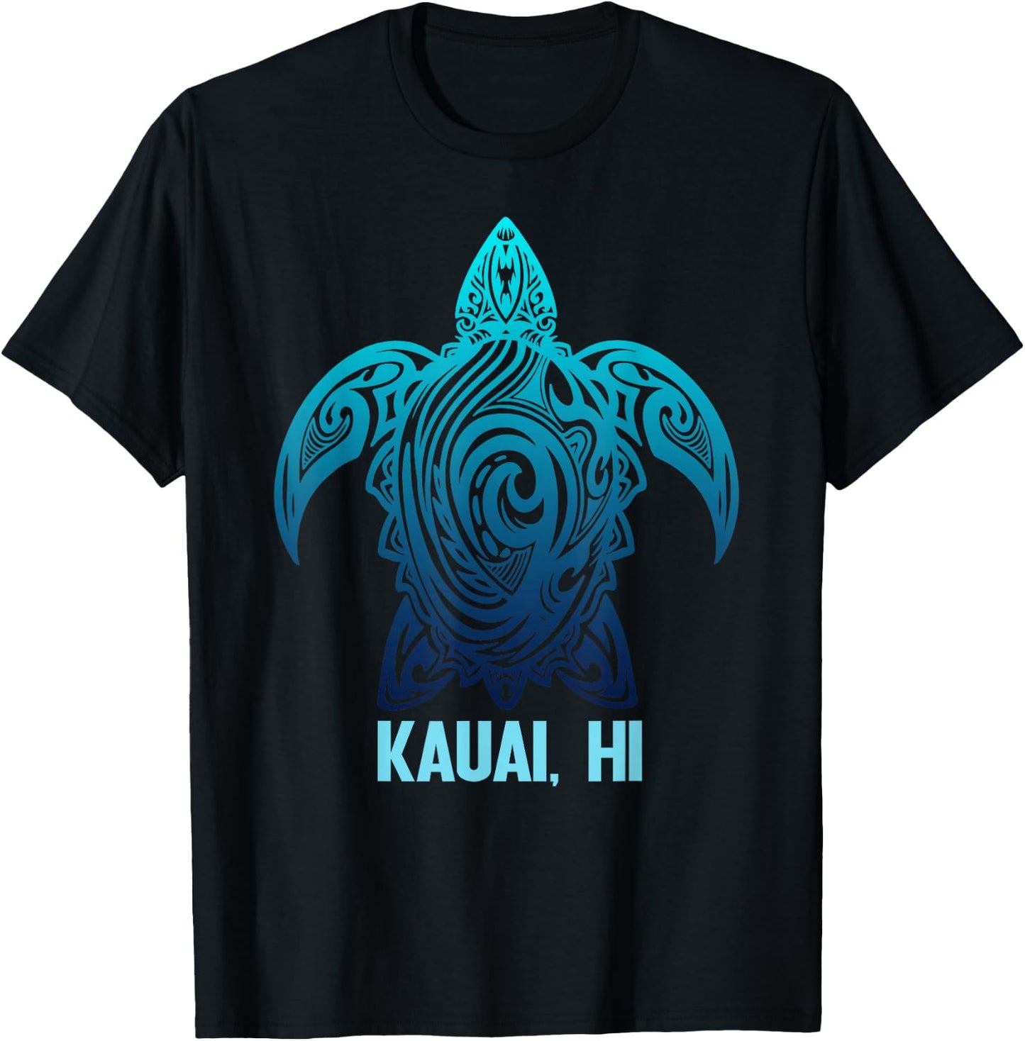 Kauai Hawaii Tribal Sea Turtle Hawaii Surfer Diving T-Shirt - T-Shirt | Black