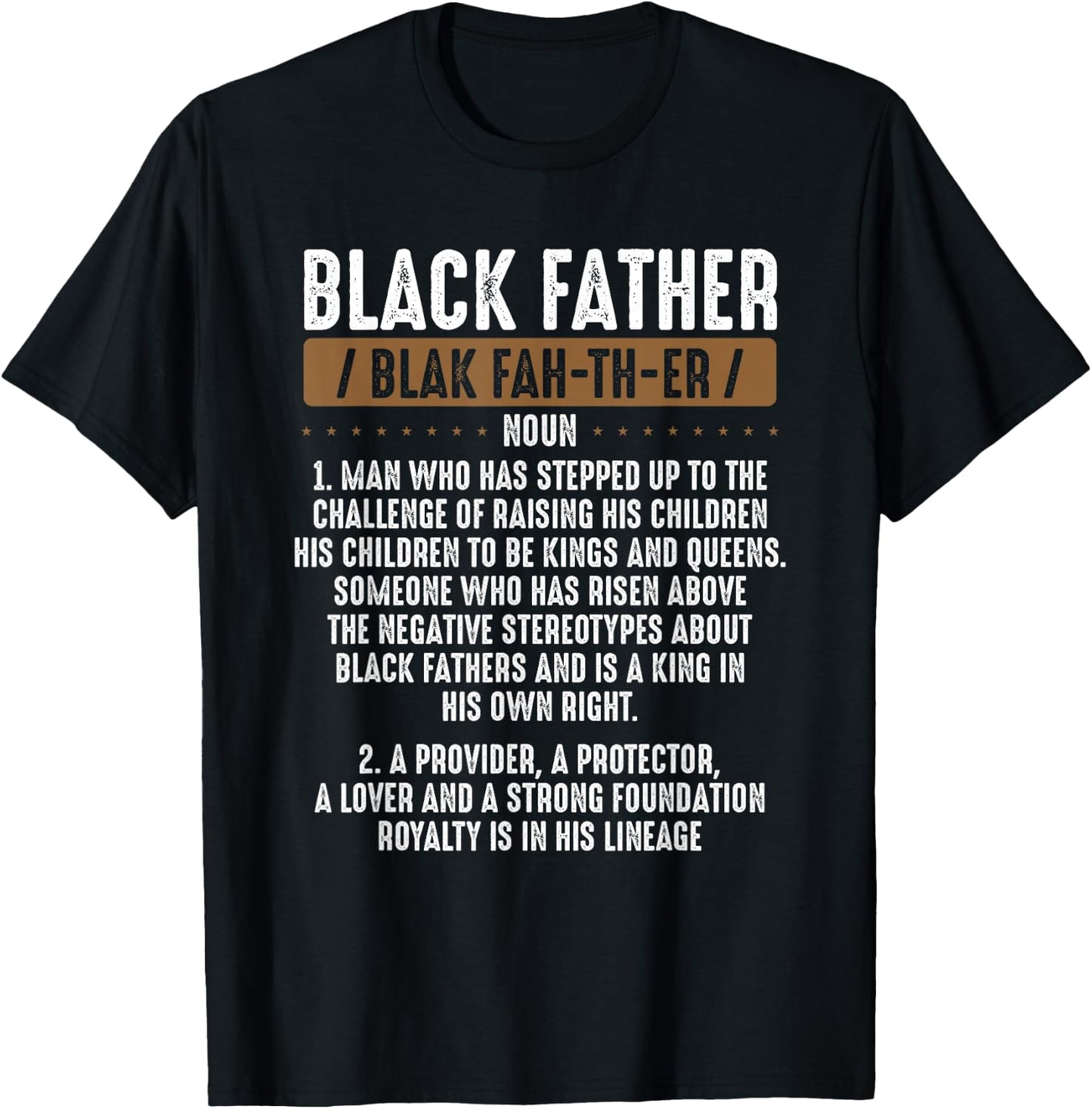 Black Father Definition Proud African American Black Family T-Shirt - T-Shirt | Black