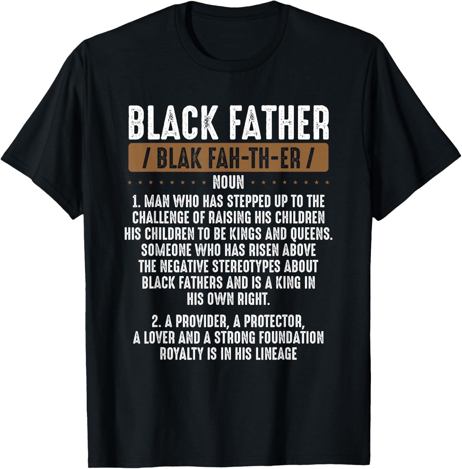 Black Father Definition Proud African American Black Family T-Shirt - T-Shirt | Black
