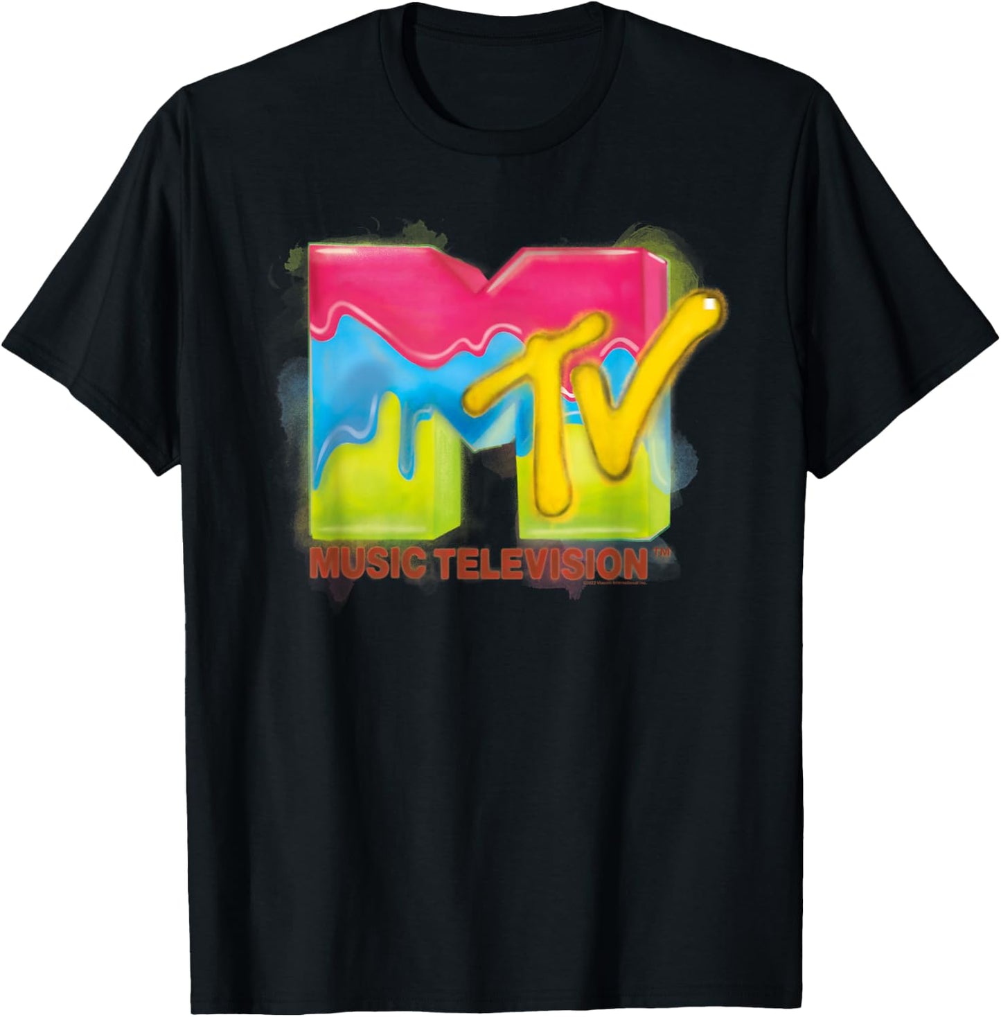 MTV Melted Ice Cream Logo T-Shirt - T-Shirt | Black