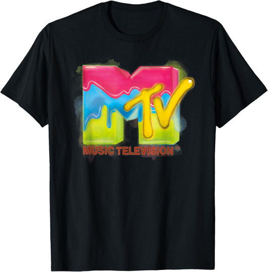 MTV Melted Ice Cream Logo T-Shirt - T-Shirt | Black