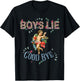 Vintage - Fashion - Girls - Women Boys Lie - Black - Small - Short Sleeve - Classic Fit - Floral Pattern - Vintage Design T-Shirt - T-Shirt | Black