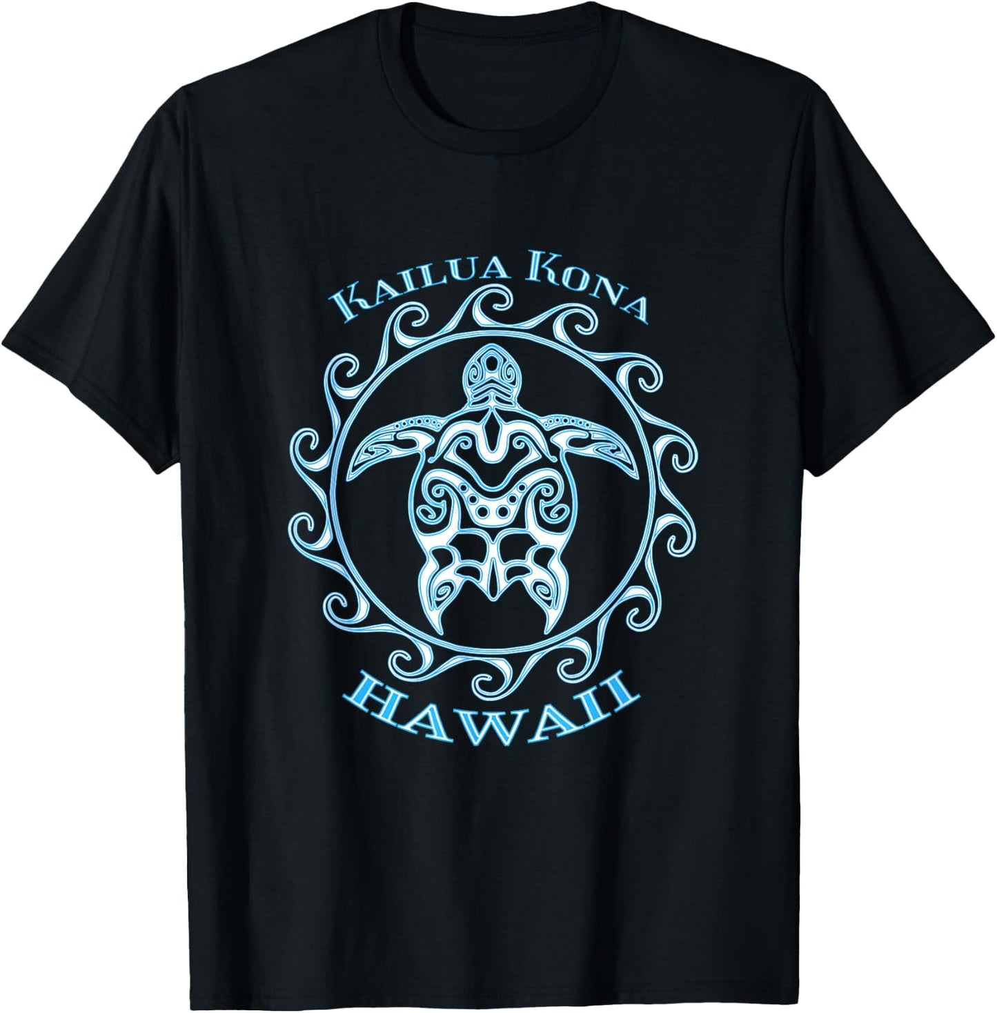 Kailua Kona Hawaii Tribal Sea Turtle Summer T-Shirt - T-Shirt | Black