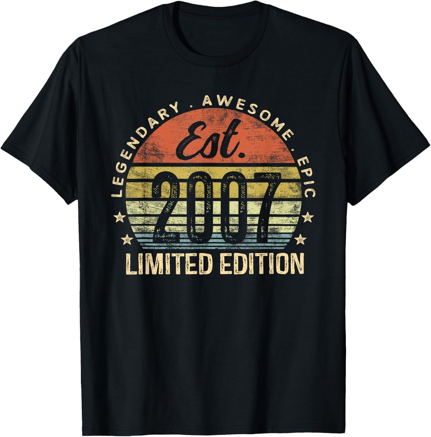 Est 2007 Limited Edition 18th Birthday Gifts 18 Year Old T-Shirt - T-Shirt | Black