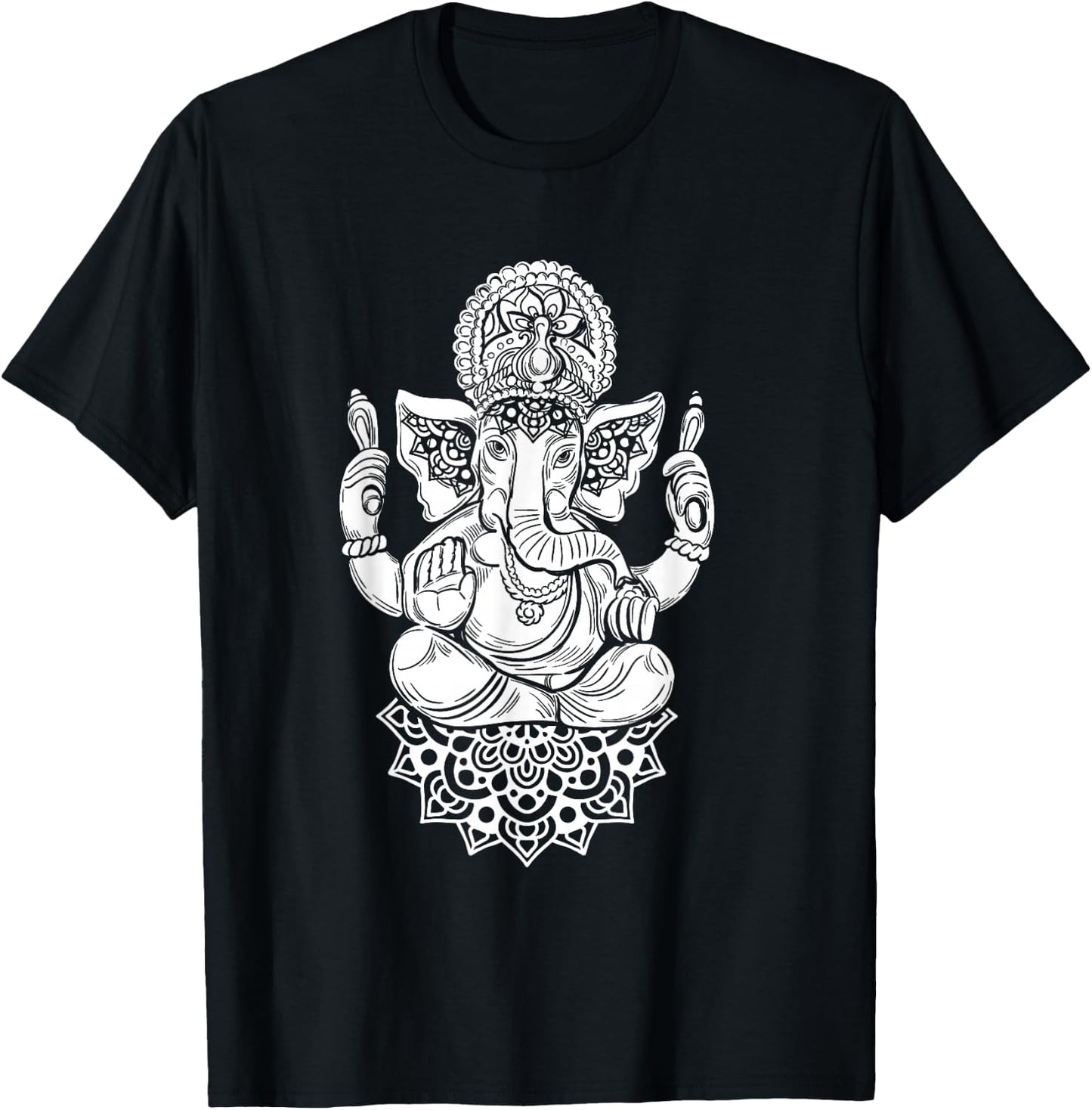 Ganesha India Hinduism Meditation Buddhism Elephant Ganapati T-Shirt - T-Shirt | Black