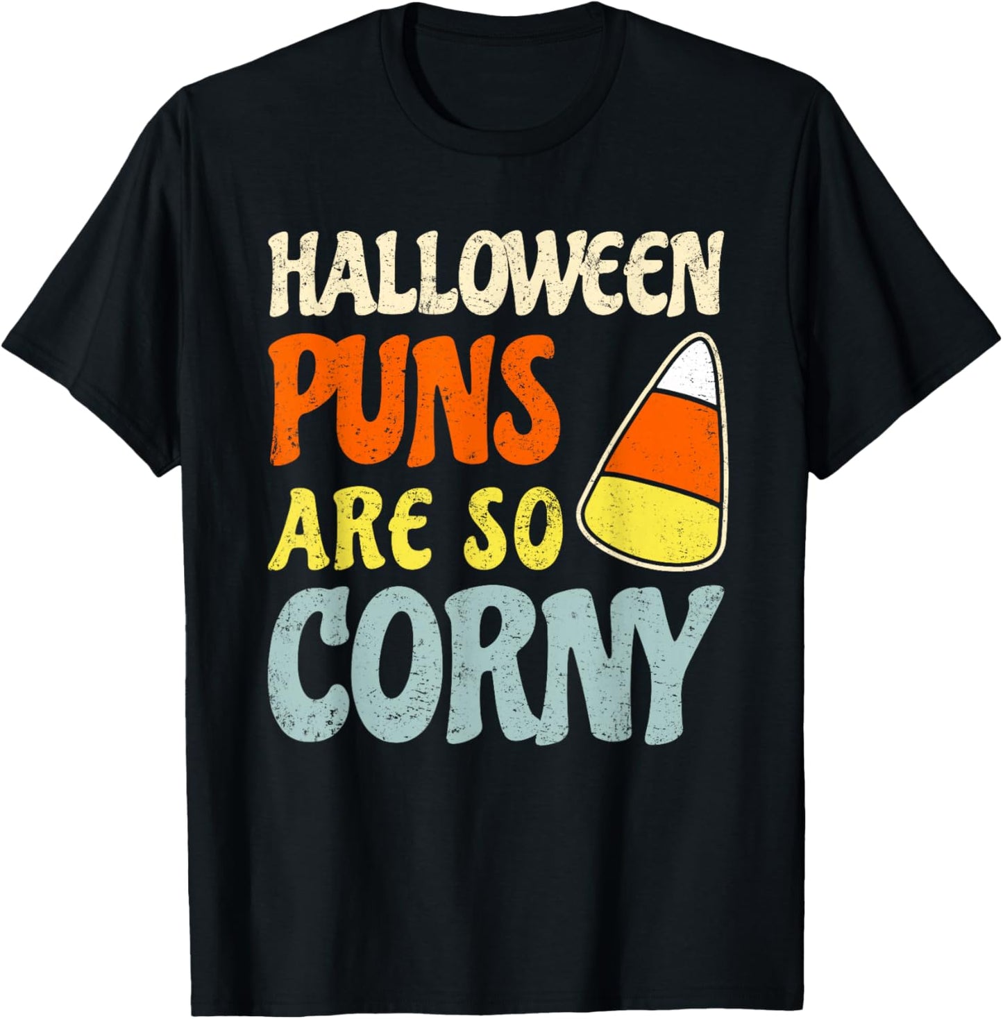 Halloween Puns Are So Corny Lazy Candy Corn Costume T-Shirt - T-Shirt | Black