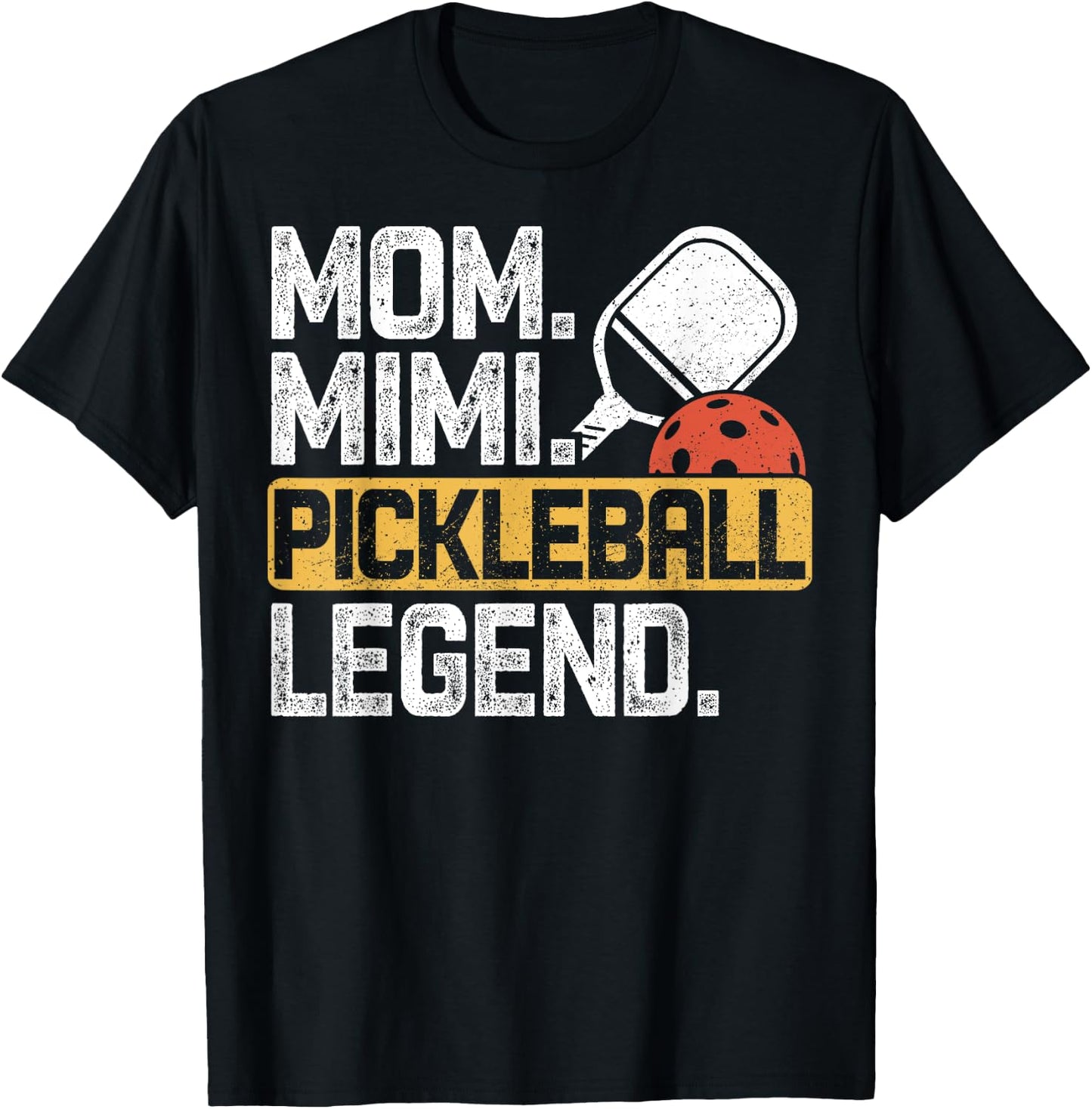 Mom Mimi Pickleball Legend Vintage T-Shirt - T-Shirt | Black