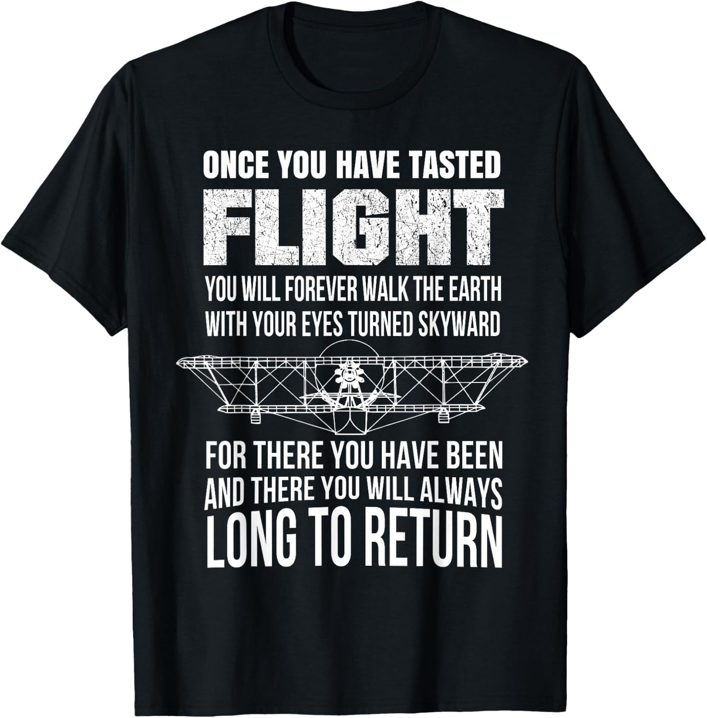 Once You Have Tasted Flight Da Vinci Aviation Quote T-Shirt - T-Shirt | Black
