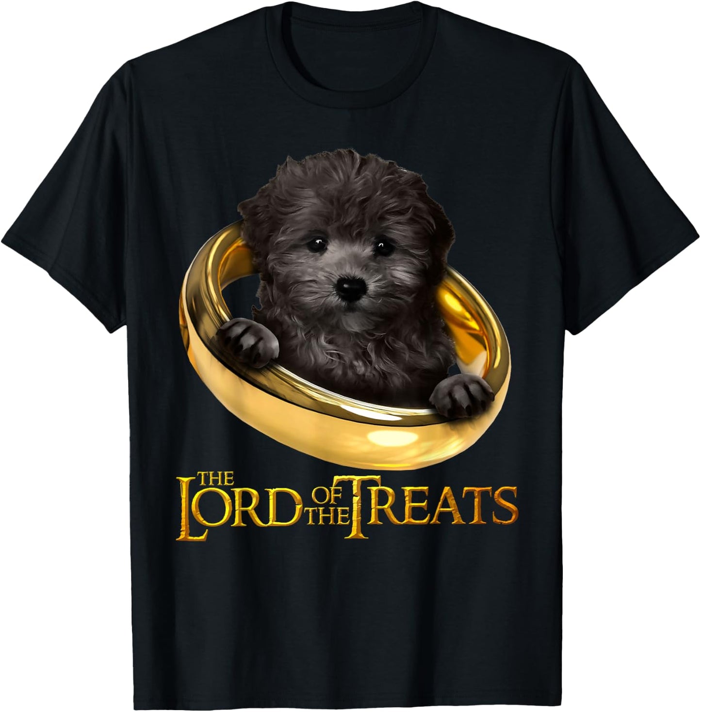 Lord of the Treats - Cute Black Maltipoo Puppy T-Shirt - T-Shirt | Black