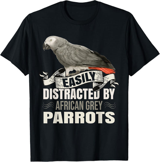Funny African Grey Parrot Accessories For Zookeepers T-Shirt - T-Shirt | Black