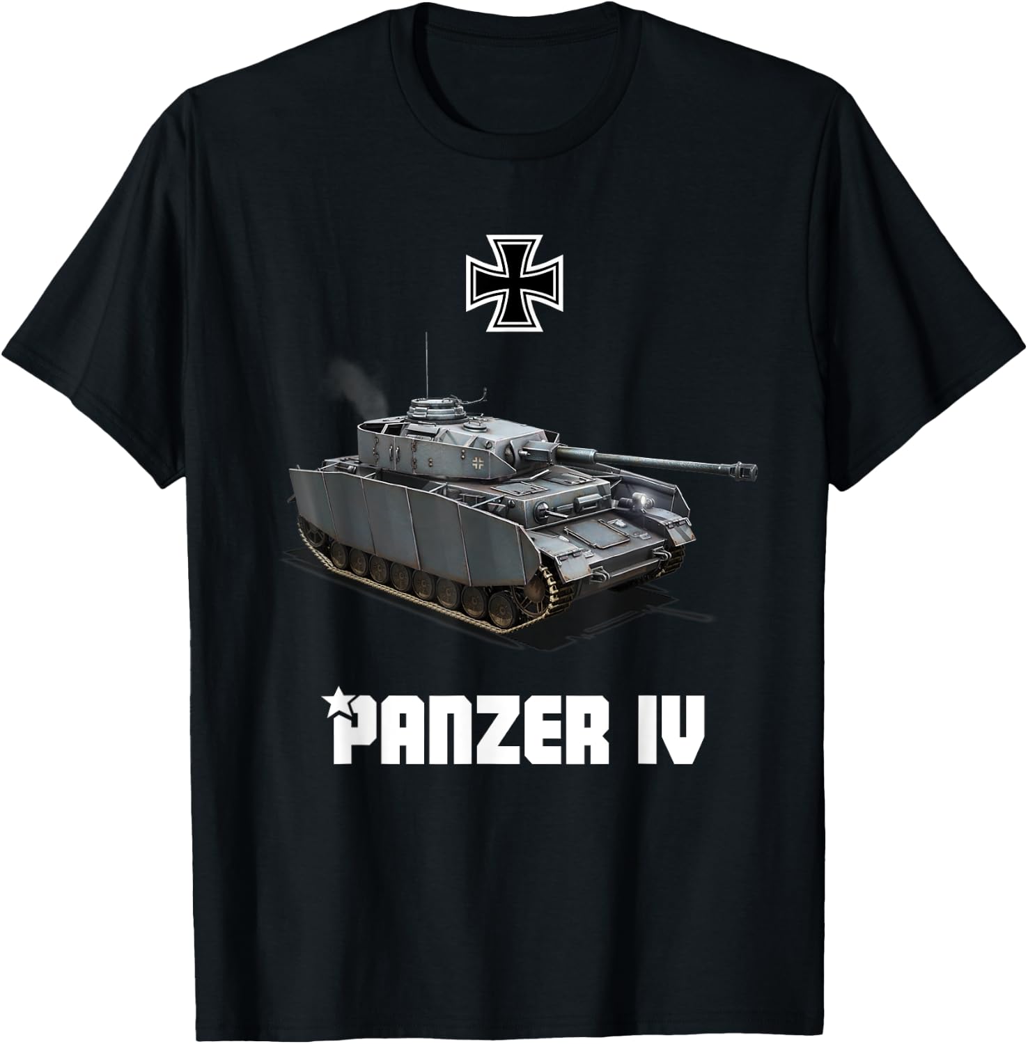 Panzer IV Ausf.G and H German Medium Tank WW2 Military T-Shirt - T-Shirt | Black