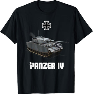 Panzer IV Ausf.G and H German Medium Tank WW2 Military T-Shirt - T-Shirt | Black