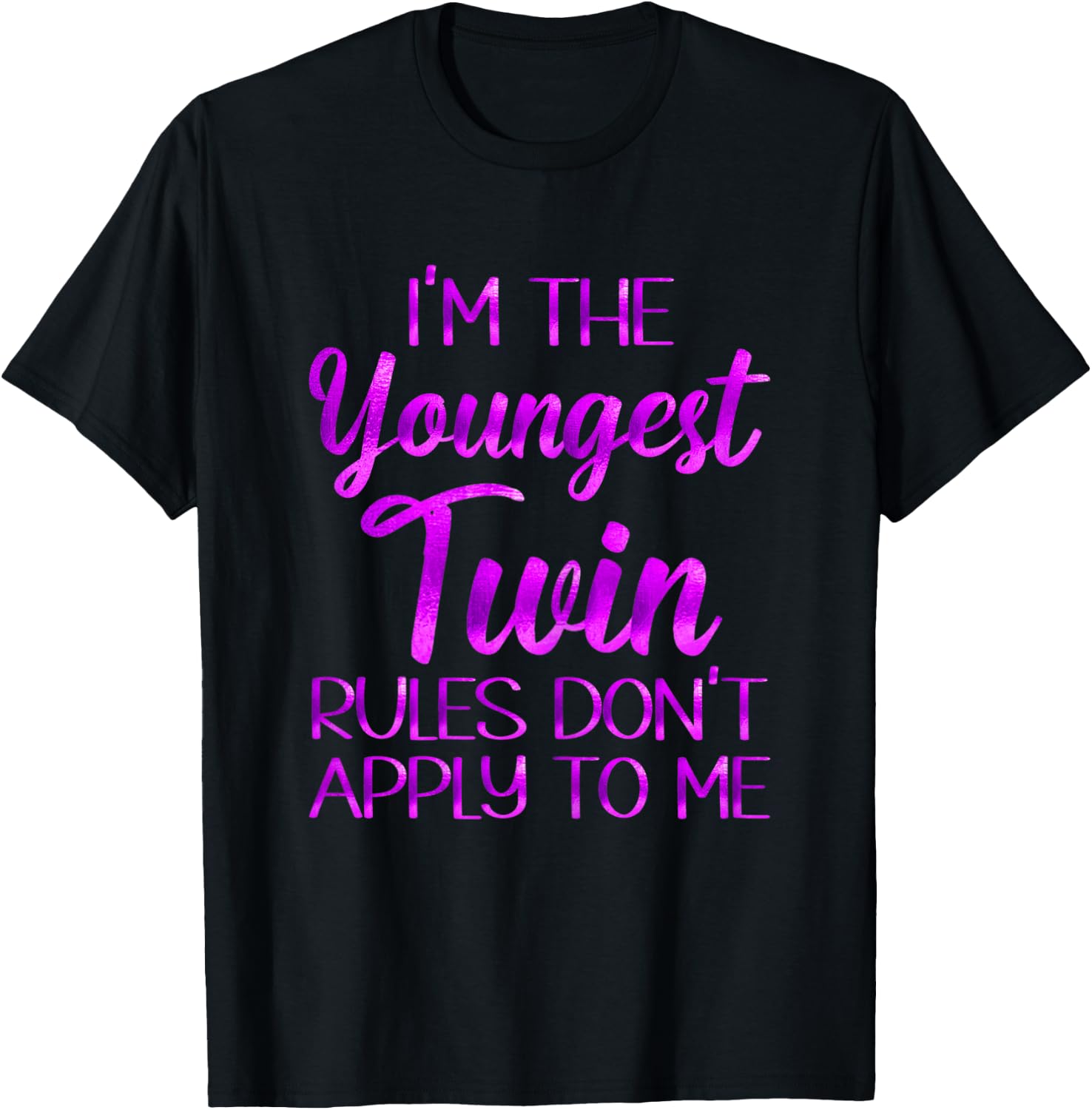 Youngest Twin Shirt Birthday Sibling Funny Twins Matching T-Shirt - T-Shirt | Black