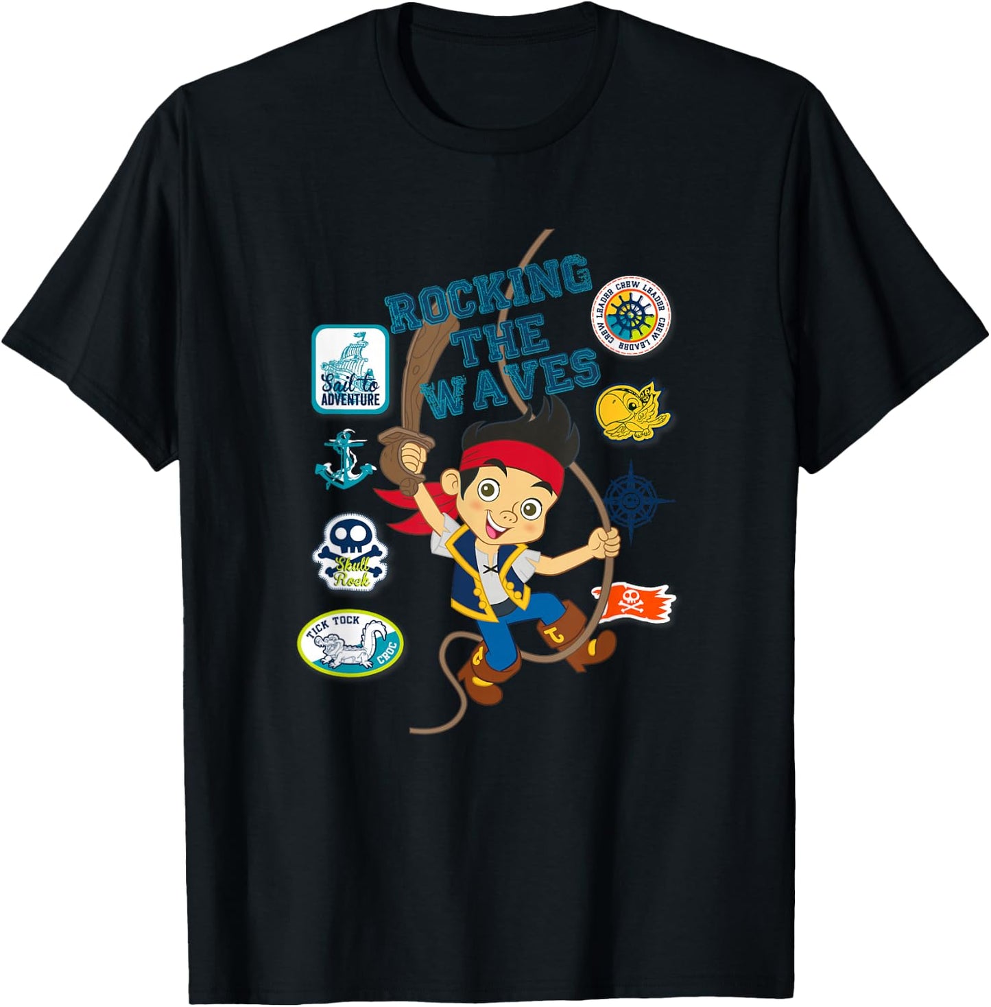 Disney Jake and The Never Land Pirates Rocking The Waves T-Shirt - T-Shirt | Black