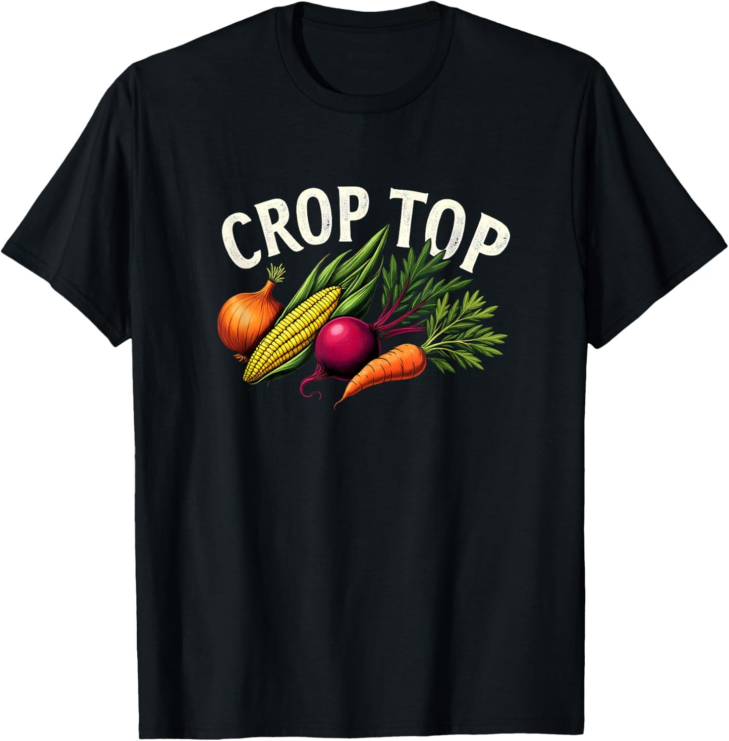 Farming Vegetable Crop Top T-Shirt - T-Shirt | Black