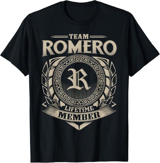 Team ROMERO Lifetime Member Vintage ROMERO Family T-Shirt - T-Shirt | Black