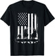 USA Flag Team Roping Design Rodeo Western Horse Country T-Shirt - T-Shirt | Black