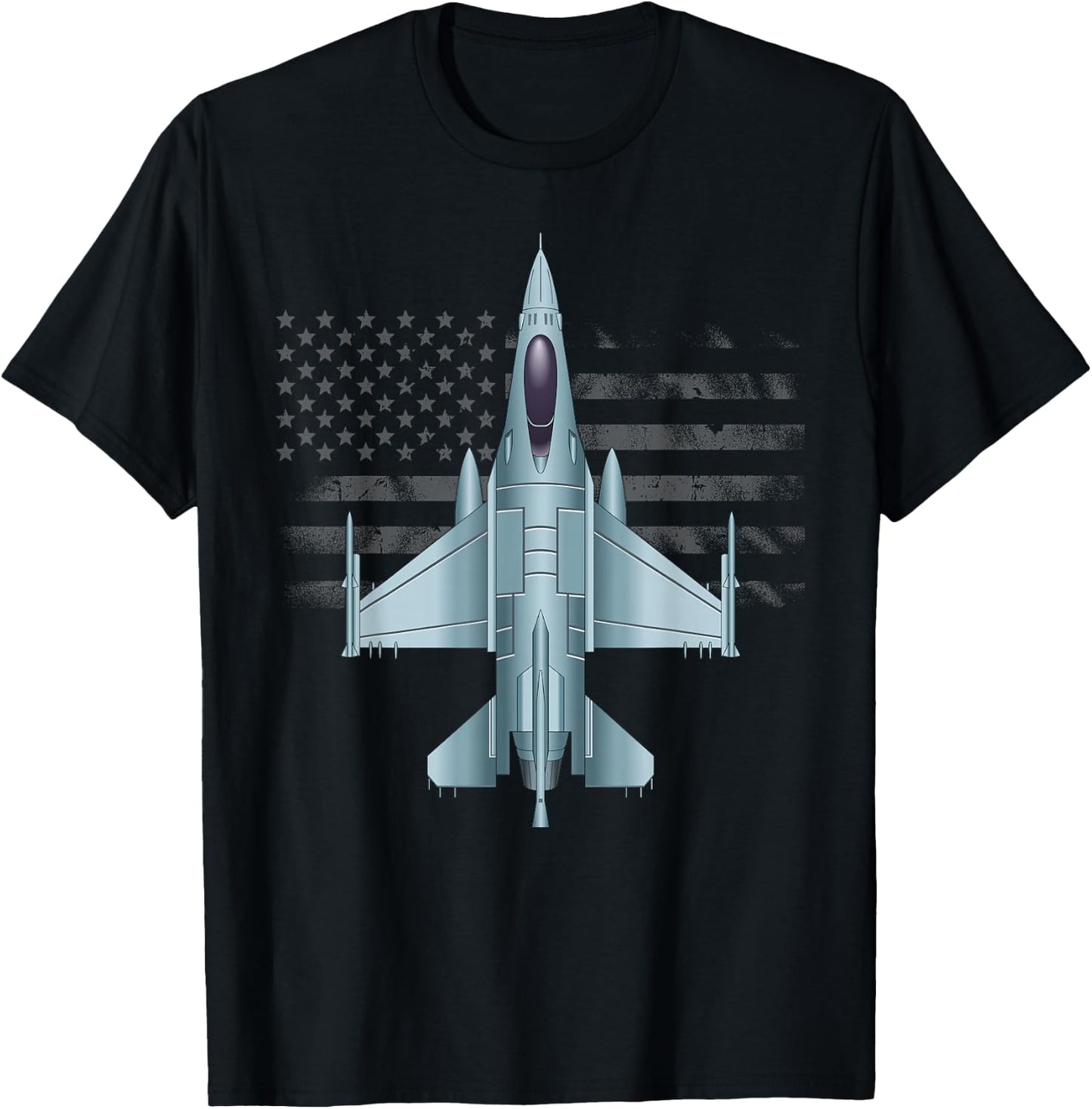 US Jet Fighter Jet Plane Pilot Gift T-Shirt - T-Shirt | Black