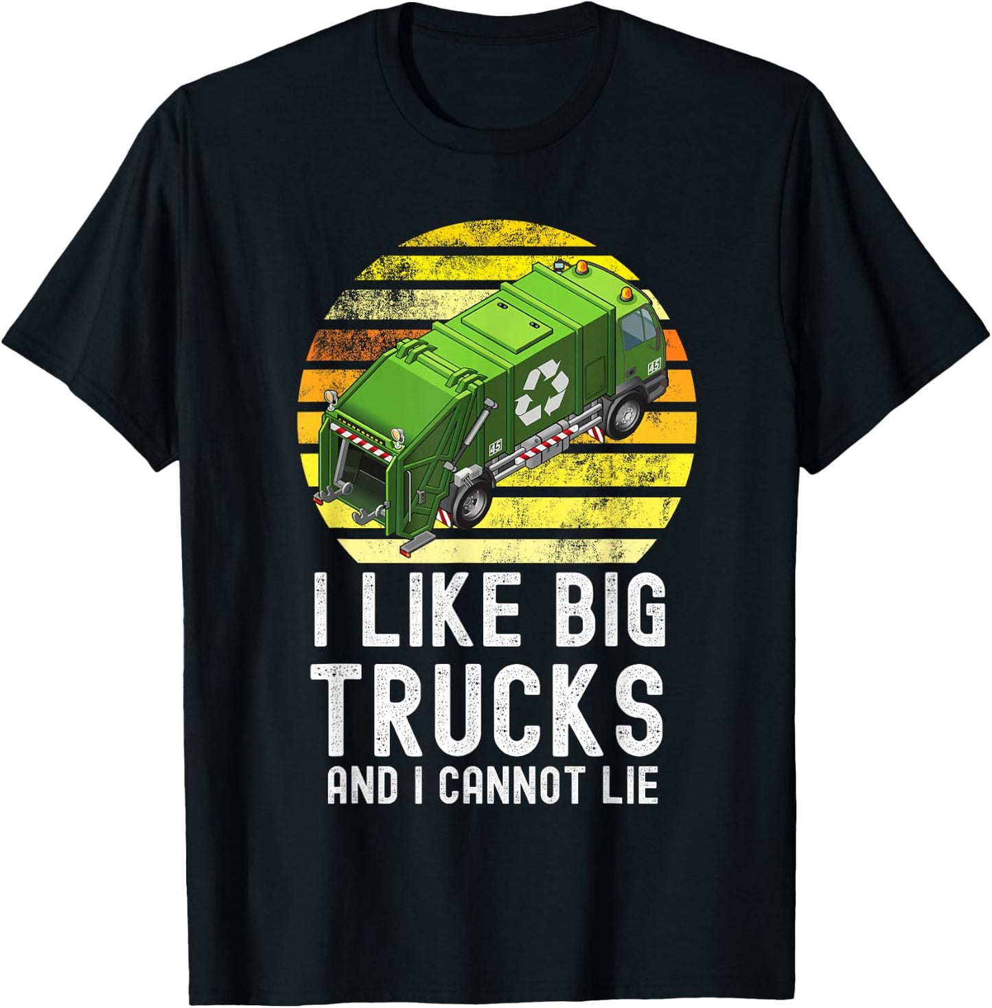I Like Big Trucks and I Cannot Lie Trash Truck Kids Toddler T-Shirt - T-Shirt | Black