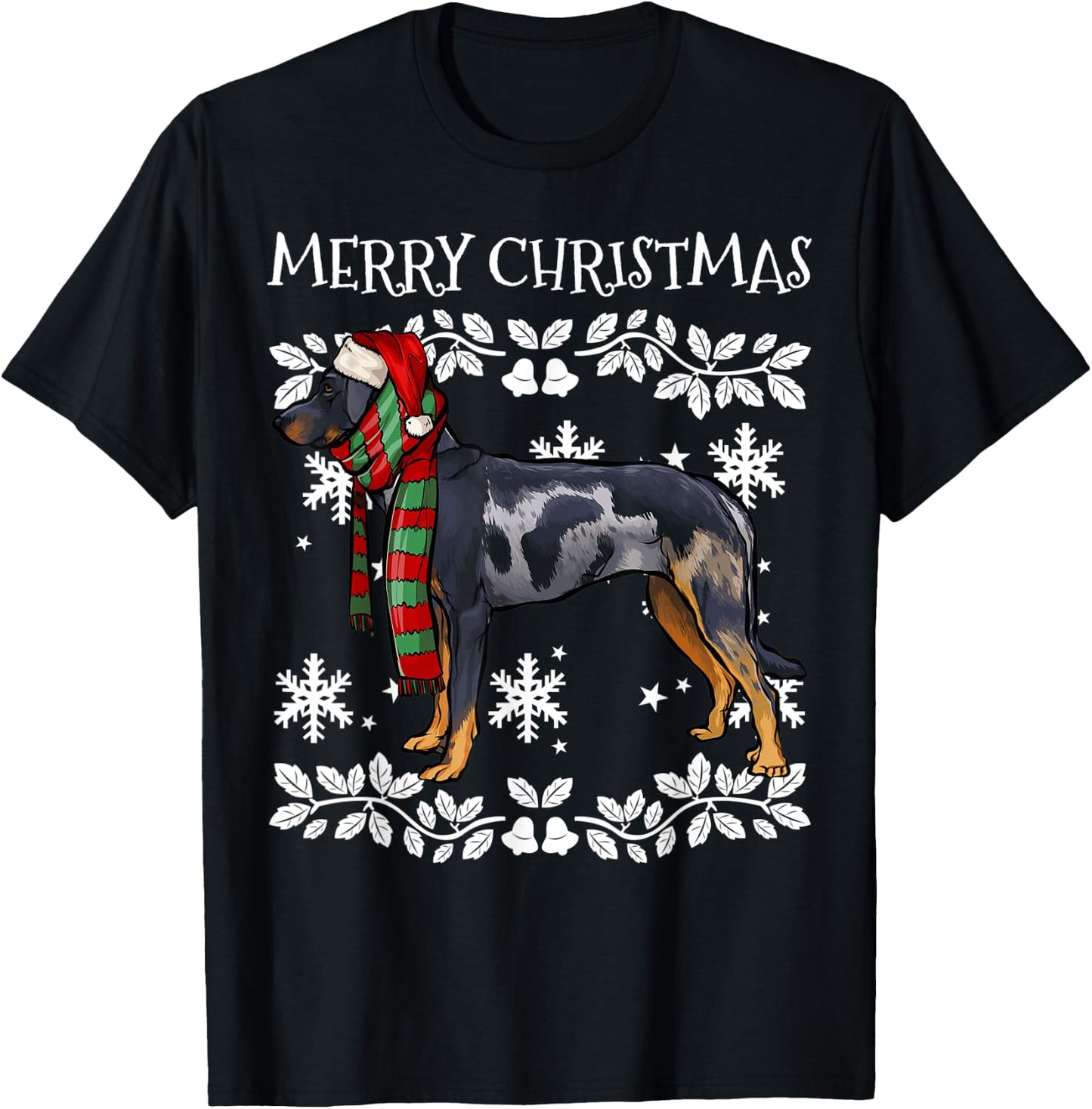 Merry Christmas Ornament Beauceron Xmas Santa T-Shirt - T-Shirt | Black
