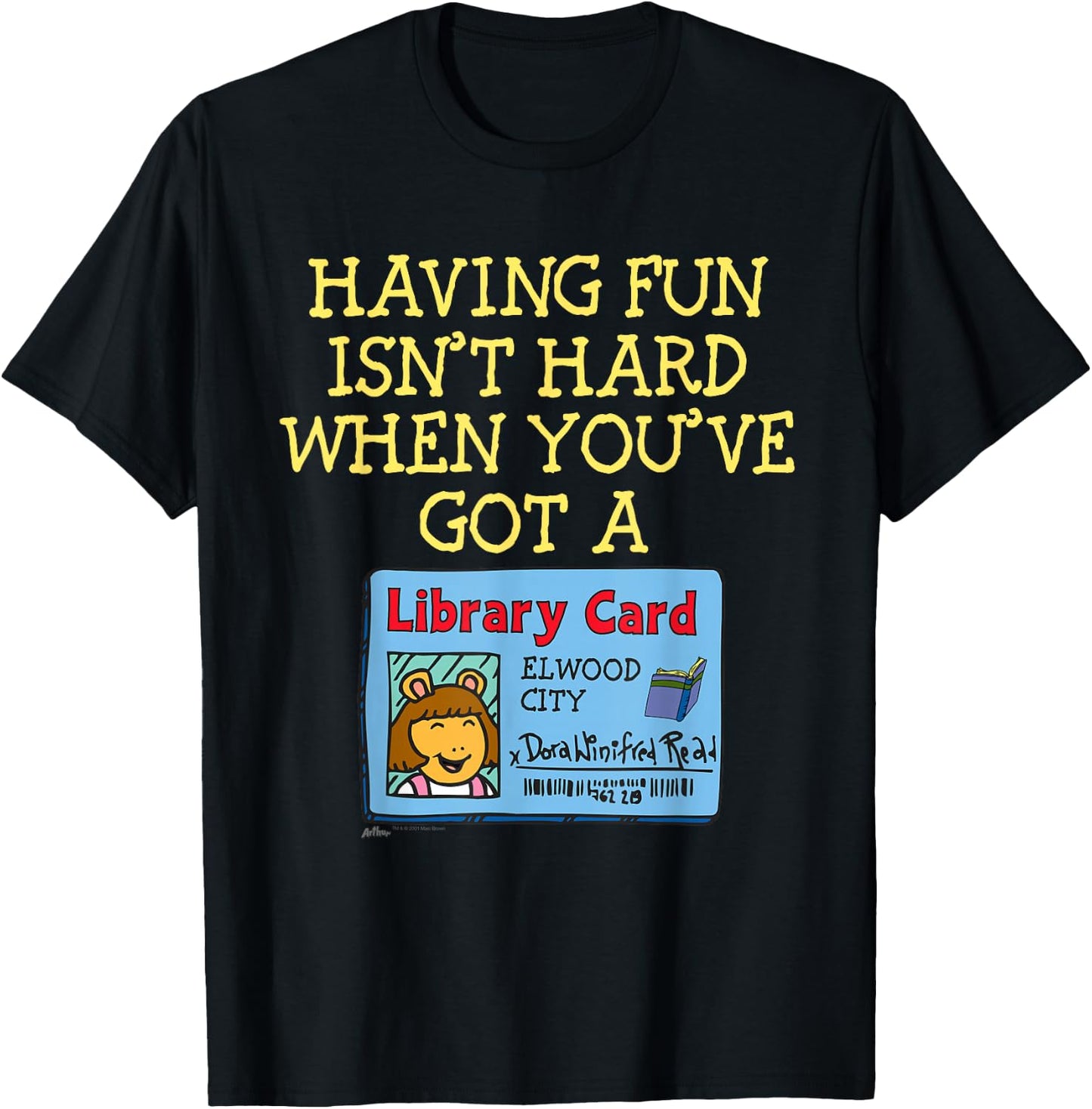 Arthur Men's Black Cartoon , Short Sleeve, Small, Classic Fit T-Shirt - T-Shirt | Black